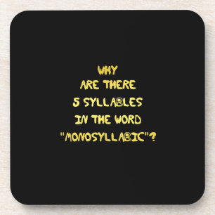 Posavasos Chiste divertido de ortografía de 5 sílabas