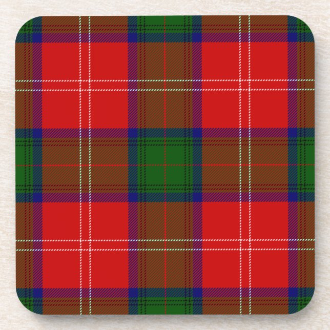 Posavasos Chitolm tartan rojo platillo (Frente)