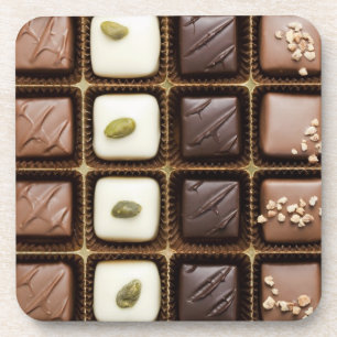 Posavasos Chocolate de lujo hecho a mano en una caja
