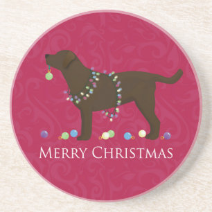 Posavasos Chocolate Lab Feliz diseño navideño