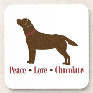 Posavasos Chocolate Lab Peace Love Chocolate
