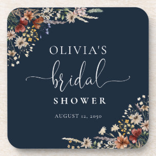 Posavasos Chorro Nupcial de Flor Silvestre Minúscula Azul Ma