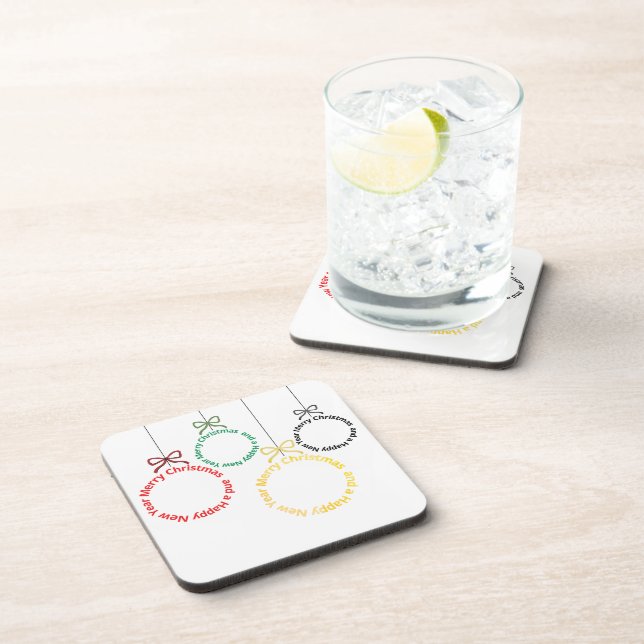 Posavasos Christmas Ornaments Text Design (Lado Derecho)