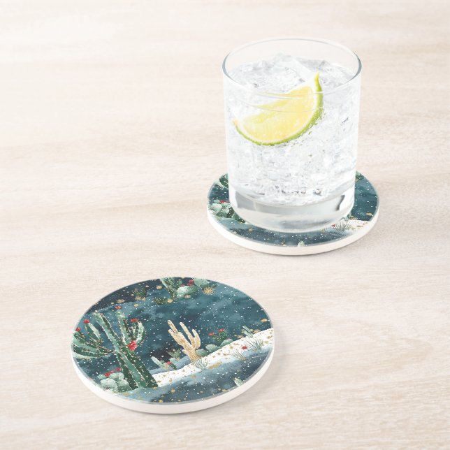 Posavasos Christmas Red Blue Green Western Cactus (Lado)