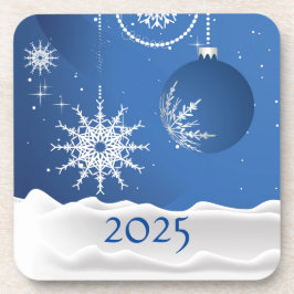 Posavasos Christmas Snowflake Snow Plastic Coaster 2025 