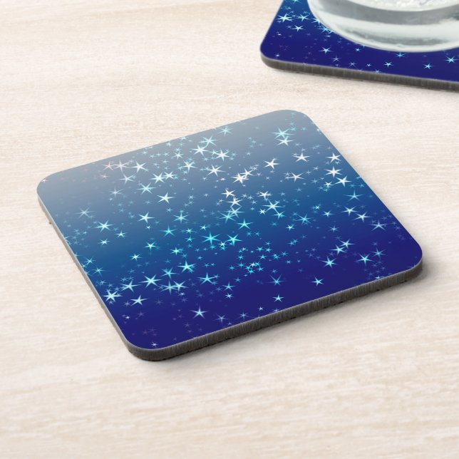 Posavasos Christmas Sparkles Stars Blue Sky (Lado Izquierdo)