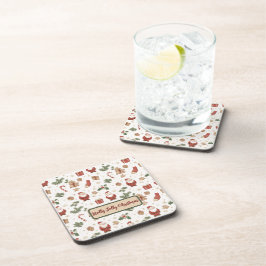 Posavasos Christmas Watercolor Illustration Hard Coaster