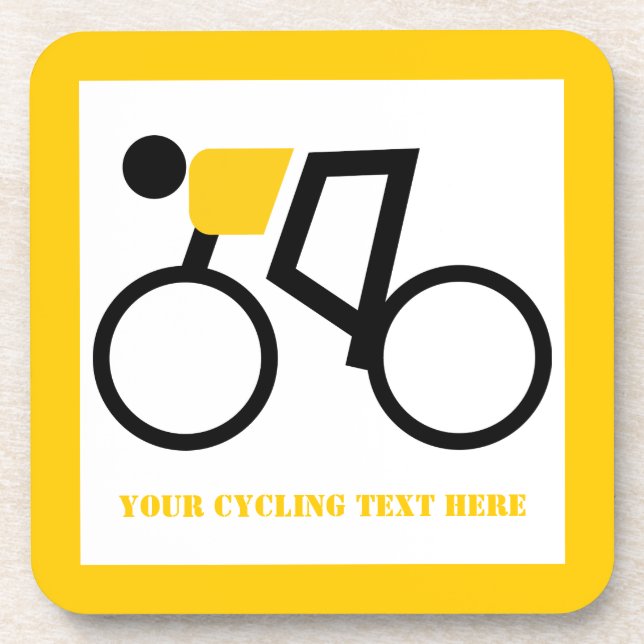 Posavasos Ciclista montando su personalizado de bicicleta (Frente)