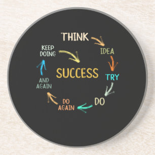 Posavasos Ciclo de éxito inspirador motivador divertido