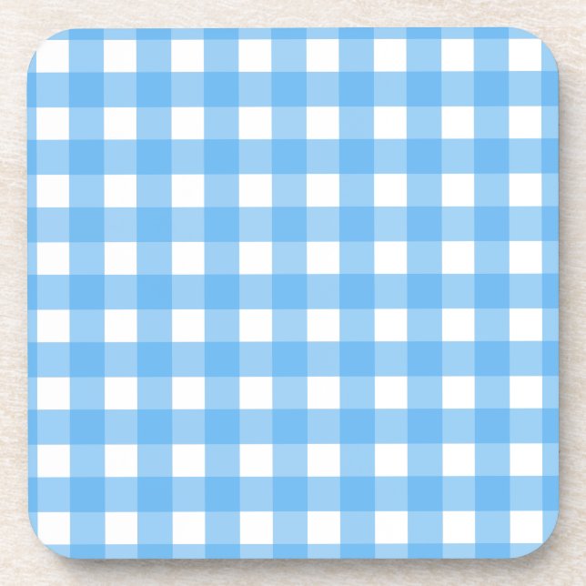 Posavasos Cielo azul gingham (Frente)