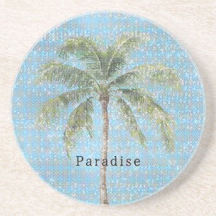 Posavasos Cielo Azul Palma Tropical Brillo