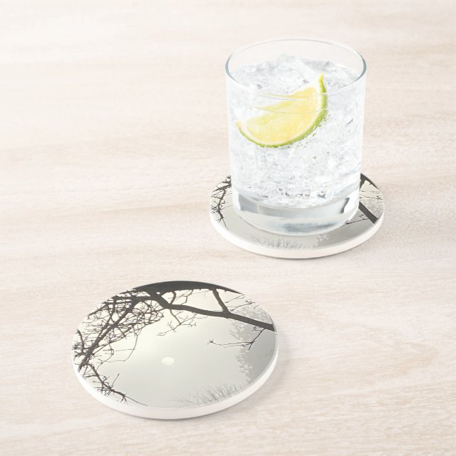 Posavasos Cielo Blanco Y Sol Dramáticamente Enmarcado Por Ár (Lado)