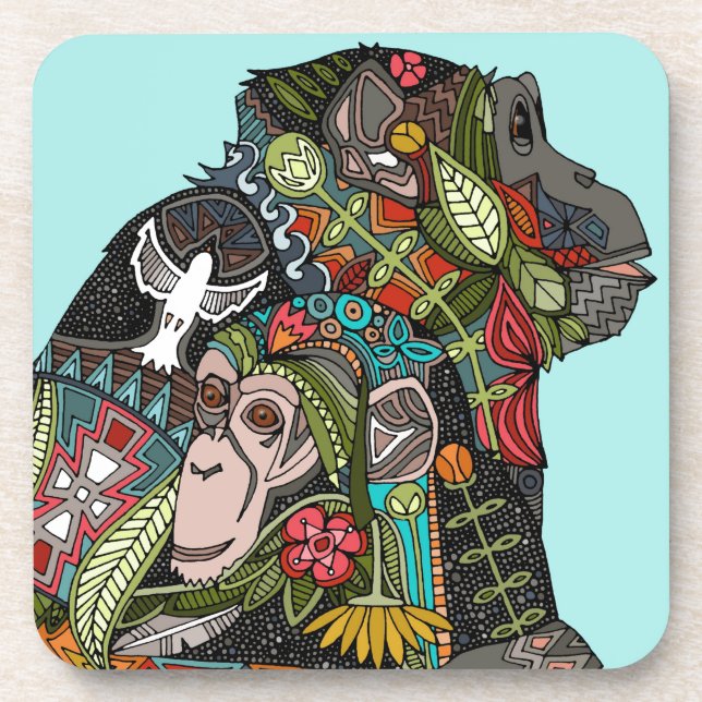 Posavasos cielo de amor de chimpancé (Frente)