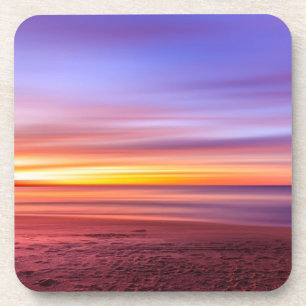 Posavasos Cielo del atardecer sobre la playa y el mar