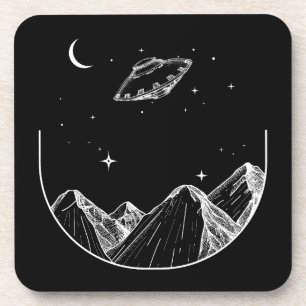 Posavasos Cielo Nocturno de Montañas OVNI
