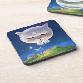 Posavasos Cielo nocturno soñado con gato