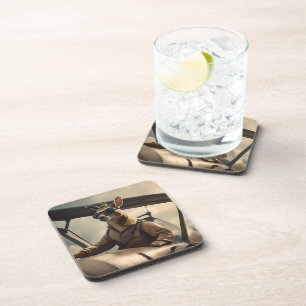 Posavasos "Cielos de época: El piloto canguro en el viejo av