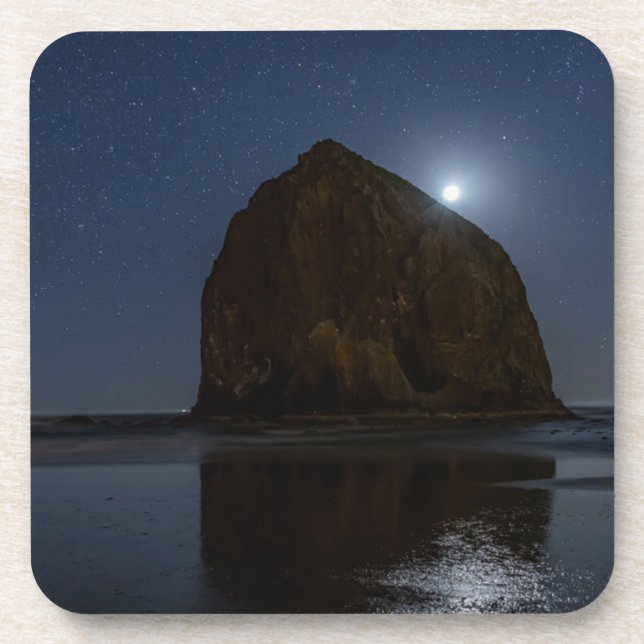Posavasos Cielos sobre Haystack Rock | Cannon Beach, Oregon (Frente)