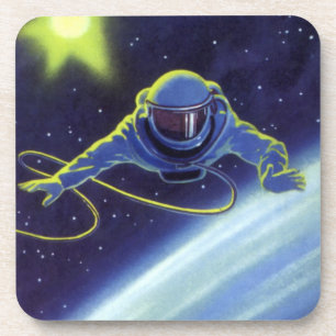 Posavasos Ciencia Ficción Vintage Astronauta en una caminata