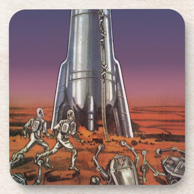 Posavasos Ciencia Ficción Vintage, Astronautas Alienígenas E (Frente)