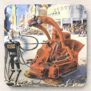 Posavasos Ciencia Ficción Vintage Ciudad Futurista Guerras A