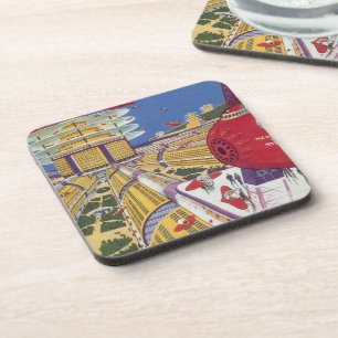 Posavasos Ciencia ficción vintage, Nueva York futurista