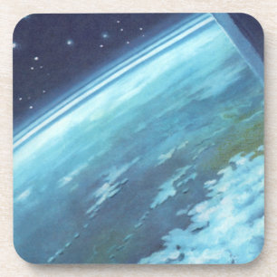 Posavasos Ciencia ficción vintage, Tierra de noche con estre