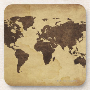 Posavasos Ciérrese para arriba del mapa del mundo antiguo 3