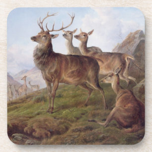 Posavasos Ciervo común en un paisaje de la montaña, 1872 (
