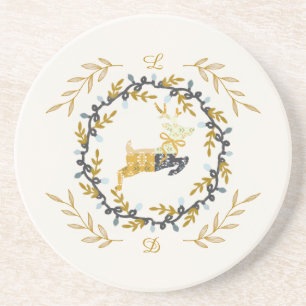 Posavasos Ciervo Crema Amarillo Areniscade Navidad