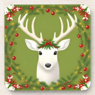 Posavasos Ciervo Navideño Lindo Fiesta de Mesa Estilo Invern