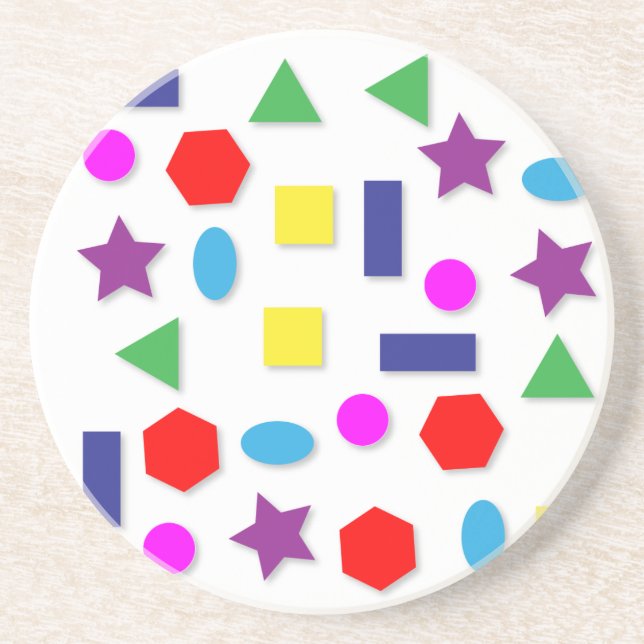 Posavasos Cifras geométricas coloridas (Frente)