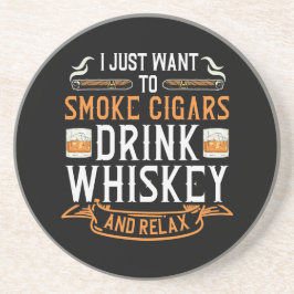 Posavasos Cigar y Whiskey citan escoria de piedra arenisca