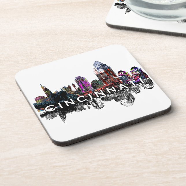 Posavasos Cincinnati in graffiti  Beverage Coaster (Lado Izquierdo)