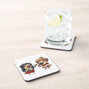 Posavasos Cinco Casas De Mayo Pugs De Astras Con Respaldo De