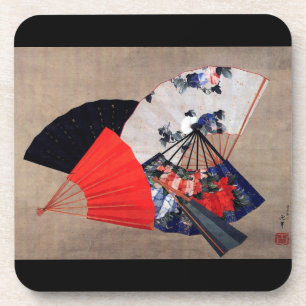 Posavasos Cinco fans japoneses, Hokusai, Ukiyoe