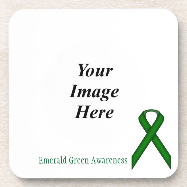 Posavasos Cinta patrón verde esmeralda de Kenneth Yoncich (Frente)