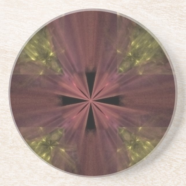 Posavasos Cinta roja sobre el paquete de oro (Frente)