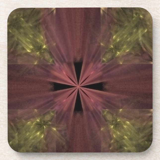 Posavasos Cinta roja sobre el paquete de oro (Frente)