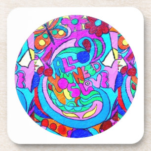 Posavasos circulo de amor hippie groovy