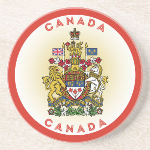 Posavasos Círculo del Escudo de Armas del Canadá