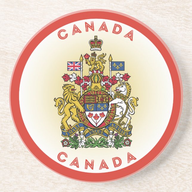 Posavasos Círculo del Escudo de Armas del Canadá (Frente)