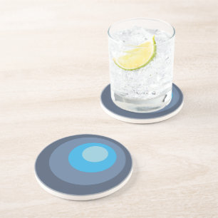 Posavasos Círculos Azules Retro