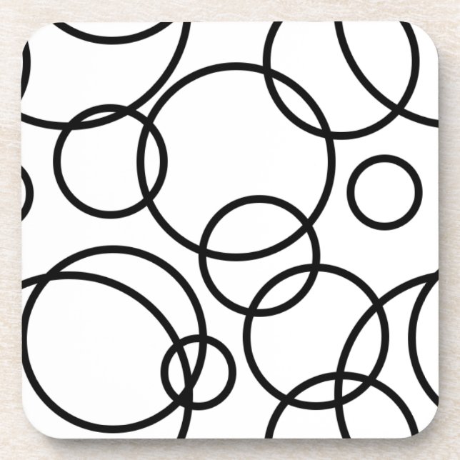 Posavasos Círculos blancos y negros (Frente)