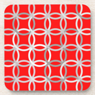 Posavasos Círculos modernos de mediados del siglo XX, rojo p