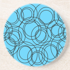 Posavasos Círculos negros sobre azul
