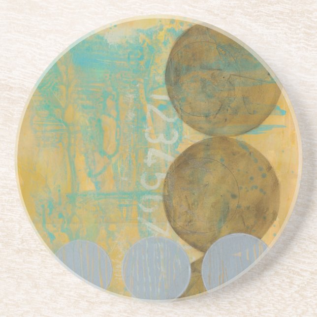 Posavasos Círculos oscuros y grises con números (Frente)