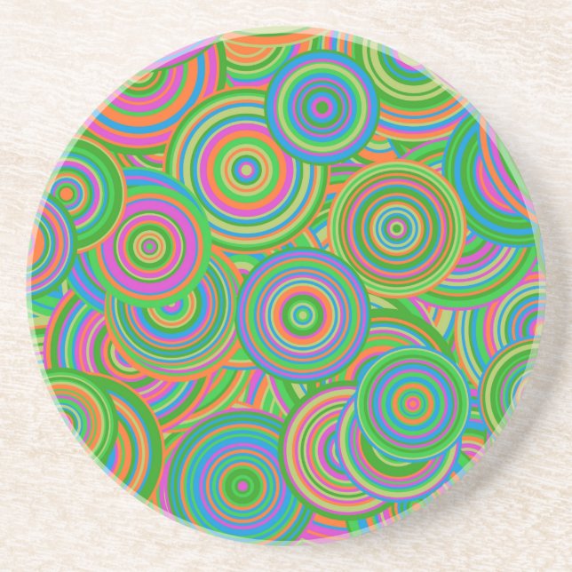 Posavasos círculos retro (Frente)