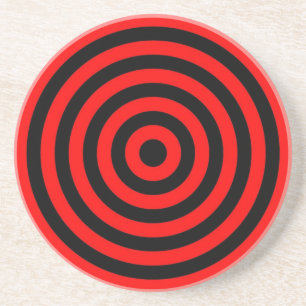 Posavasos Círculos rojos y negros del práctico de costa -