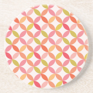 Posavasos Círculos rosa naranja rojo de mediados de siglo mo